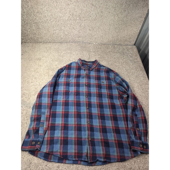 Duluth Trading Co Other - Duluth Trading Co Mens XL Relaxed Fit Flannel Shirt Blue Red Plaid Long Sleeve